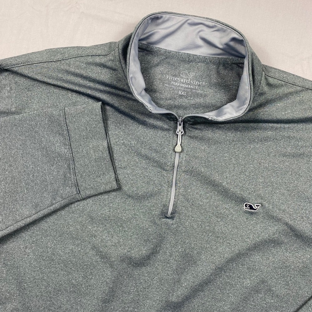 Vineyard Vines‎ Performance 1/4 Zip Pullover Mens XXL 2XL Gray Spandex Golf